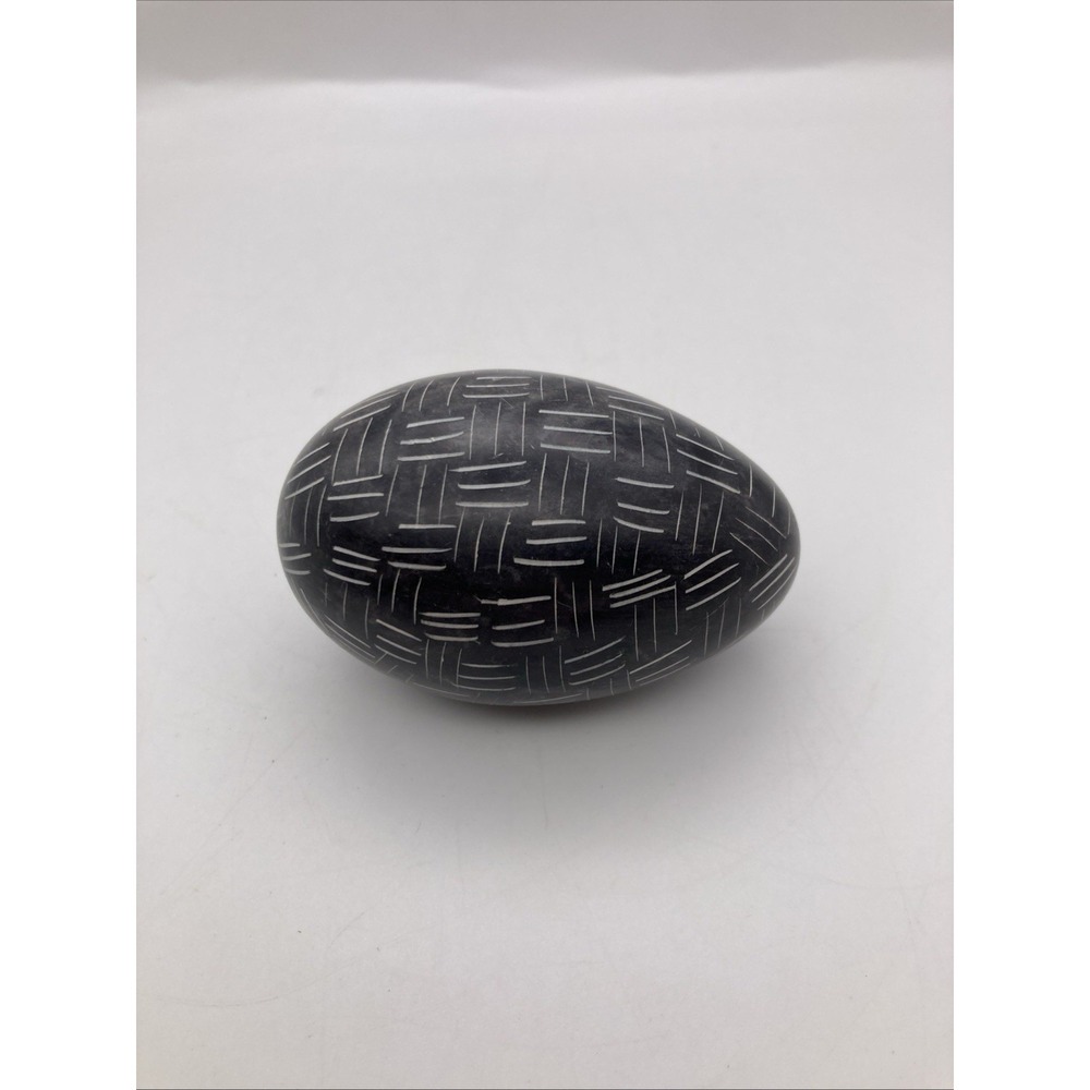 Besmo Carved Stone Geometric Egg